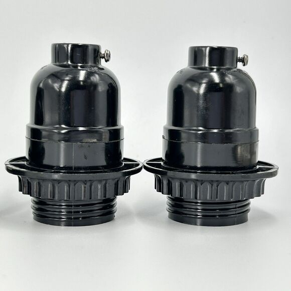 5 Lot Assorted ADL Sunlite Black Phenolic Keyless Threaded Lamp Socket 660W 250V - Picture 5 of 12